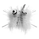 thick and slim lines, centipede, barb wire, long, 3d, black and white tattoo design idea