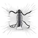 thick and slim lines, centipede, barb wire, long, 3d, black and white tattoo design idea