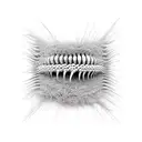 thick and slim lines, centipede, barb wire, long, 3d, black and white tattoo design idea