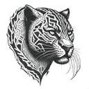 Black panther around tattoo design idea