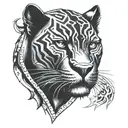 Black panther around tattoo design idea