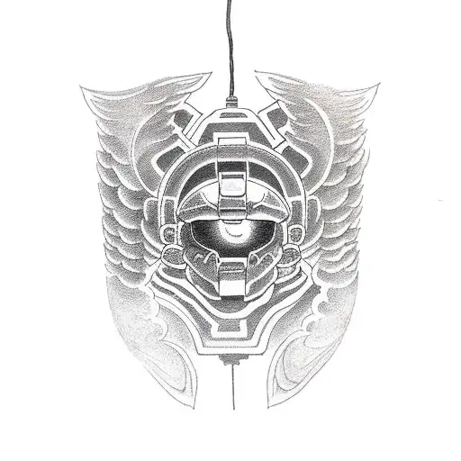 halo, angel, mother tattoo design idea