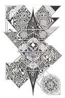 maorie and sacred geo patern tattoo design idea