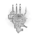 Electric circuitry tattoo design idea