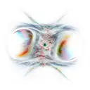 Fractured mirror reflecting a swirling, chaotic storm representing a turbulent mind tattoo design idea