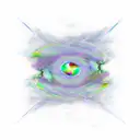 Fractured mirror reflecting a swirling, chaotic storm representing a turbulent mind tattoo design idea