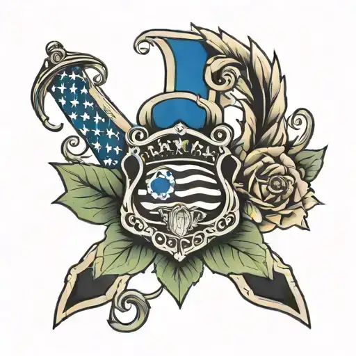 thin blue line  tattoo design idea