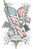 American flag and 2nd amendment tattoo design idea