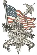 American flag and 2nd amendment tattoo design idea