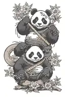 panda ninjas tattoo design idea