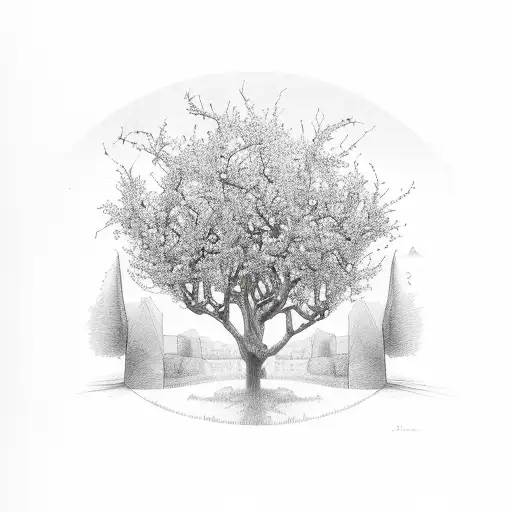 apple tree tattoo design idea