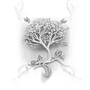 Apple tree tattoo design idea