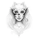 half angel and other half devil face girl tattoo design idea