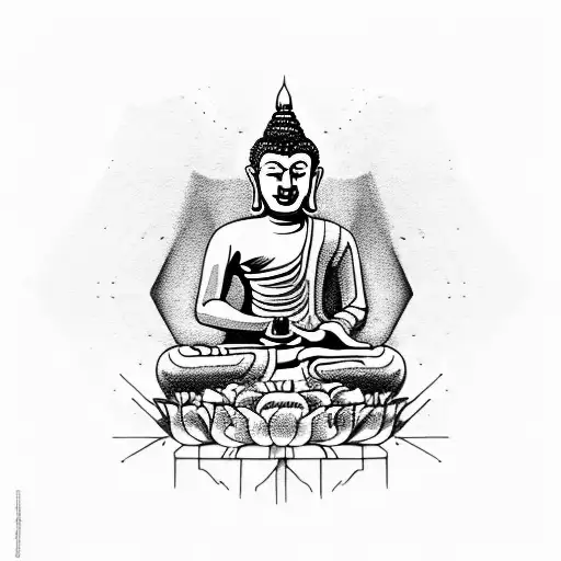Buddha with hundred hands tattoo design idea