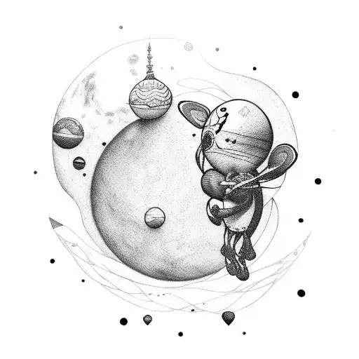 I love you to Pluto and back tattoo design idea