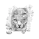 two piece os puzzle  tattoo design idea