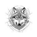 wolf black red tattoo design idea