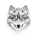 wolf black red tattoo design idea