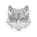 wolf black red tattoo design idea