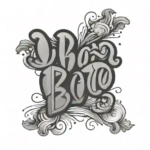 A minimalist tattoo of the words 'oh boo' in a sleek and modern font tattoo design idea