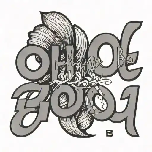 A minimalist tattoo of the words 'oh boo' in a sleek and modern font tattoo design idea