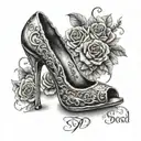 Louboitin high heel stilletto with S.P.O.D. written above  tattoo design idea