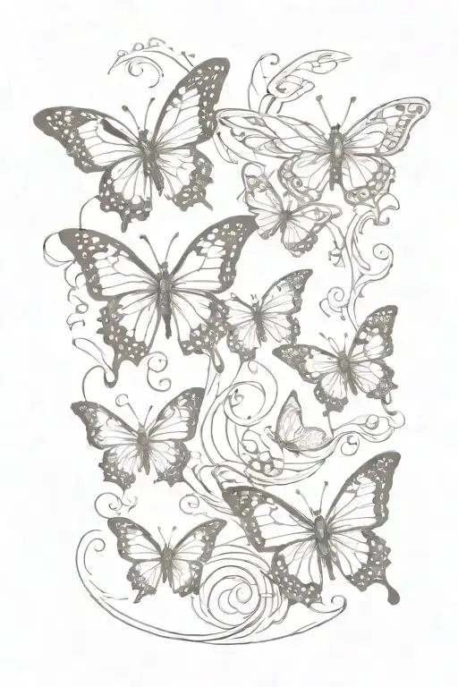 butterflies and smoke tattoo design idea