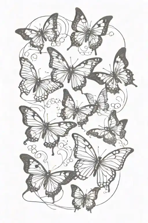 butterflies and smoke tattoo design idea