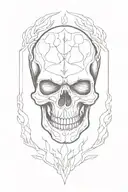 skull on fire tattoo design idea