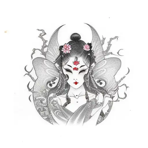 dark fairies tattoo design idea