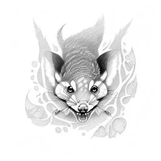 jacked up  possum  tattoo design idea