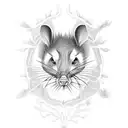 jacked up  possum  tattoo design idea