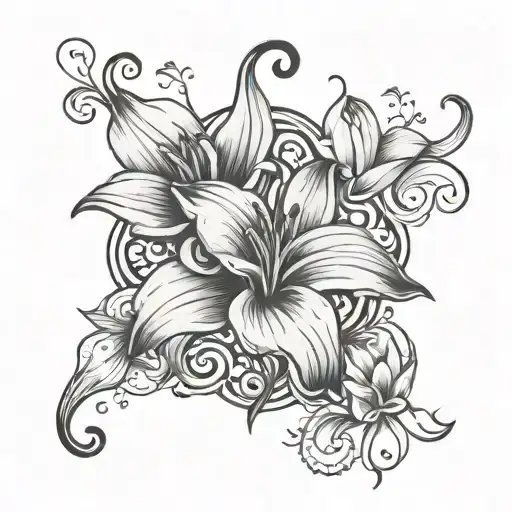 cat paw print and Lily script font tattoo design idea