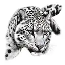 snow leopard tattoo design idea