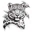 snow leopard tattoo design idea