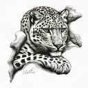 snow leopard tattoo design idea