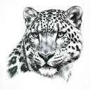 snow leopard tattoo design idea