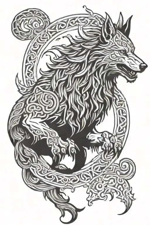 vikings fenrir viking norse wolf tattoo design idea