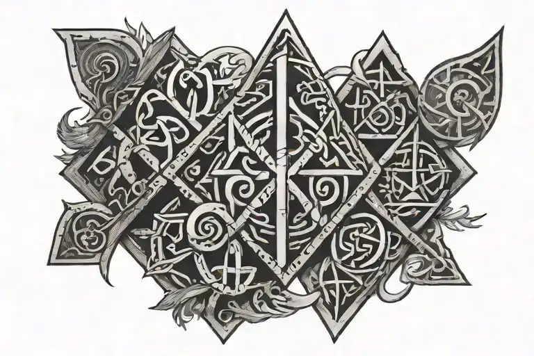 viking runes tattoo design idea