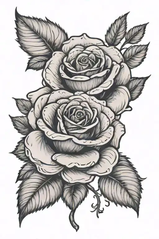 rose and the name Emmanuel as the stem of the rose tattoo design idea