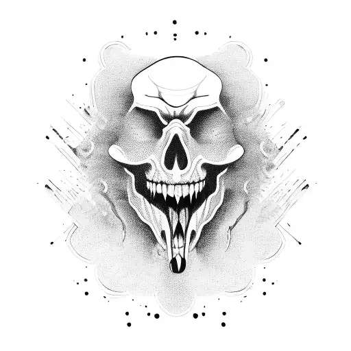 Gore screaming face  tattoo design idea