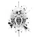 Gore screaming face  tattoo design idea