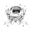 Gore screaming face  tattoo design idea