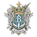 barbados trident over Boston "B"  tattoo design idea