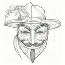 Guy Fawkes Mask tattoo design idea