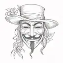 Guy Fawkes Mask tattoo design idea