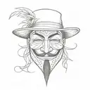 Guy Fawkes Mask tattoo design idea