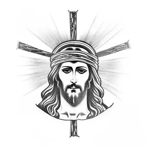 Jesus on a cross with Mexico flag background tattoo design idea