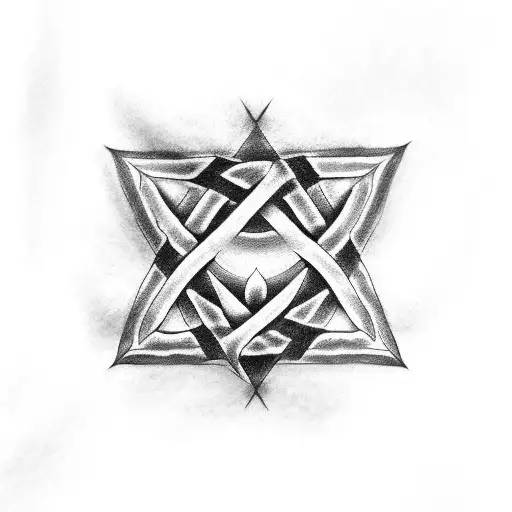 Star Of David and Cross together tattoo design idea