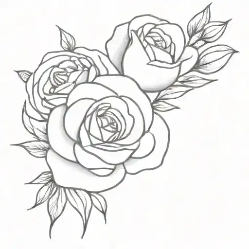 February, May, June, December birth flower bouquet tattoo design idea